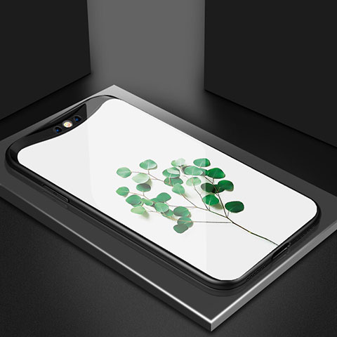 Handyhülle Silikon Hülle Rahmen Schutzhülle Spiegel Blumen S02 für Oppo Find X Super Flash Edition Grün