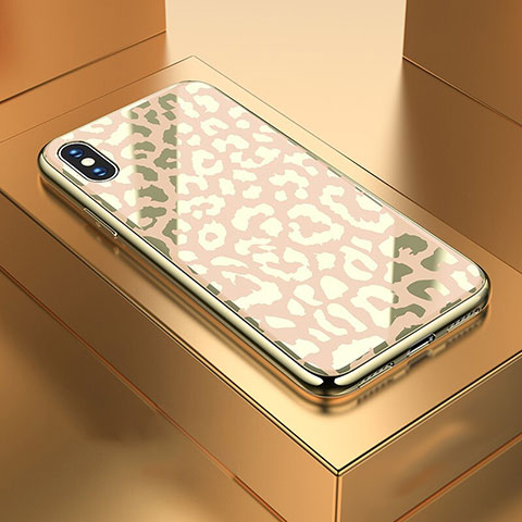 Handyhülle Silikon Hülle Rahmen Schutzhülle Spiegel Modisch Muster für Apple iPhone Xs Max Gold