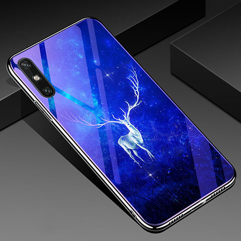 Handyhülle Silikon Hülle Rahmen Schutzhülle Spiegel Modisch Muster für Huawei Enjoy 10e Blau