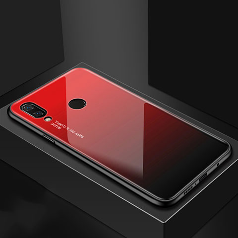 Handyhülle Silikon Hülle Rahmen Schutzhülle Spiegel Modisch Muster für Huawei P Smart+ Plus Rot