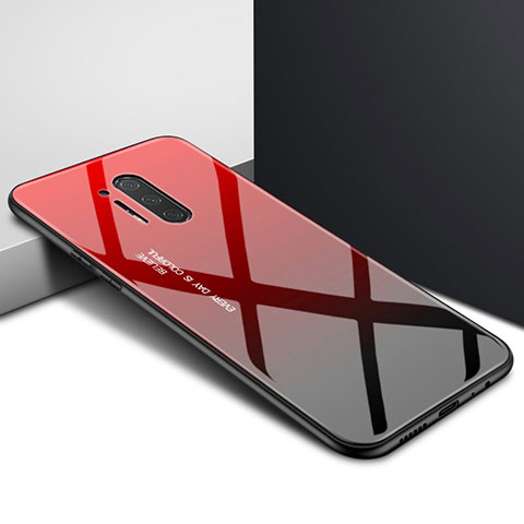 Handyhülle Silikon Hülle Rahmen Schutzhülle Spiegel Modisch Muster für OnePlus 8 Pro Rot