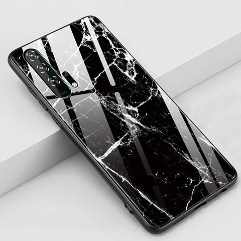 Handyhülle Silikon Hülle Rahmen Schutzhülle Spiegel Modisch Muster K01 für Huawei Honor 20 Pro Schwarz