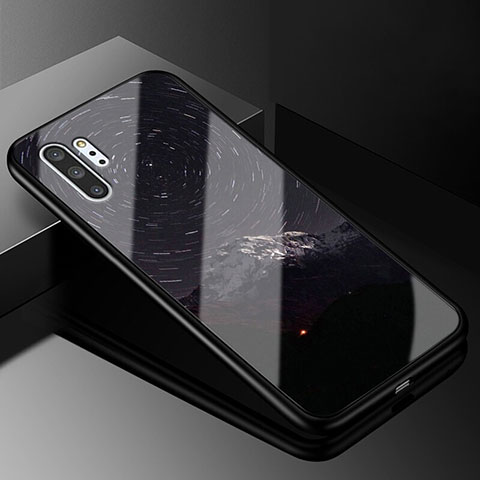 Handyhülle Silikon Hülle Rahmen Schutzhülle Spiegel Modisch Muster K01 für Samsung Galaxy Note 10 Plus Dunkelgrau