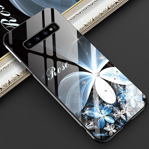 Handyhülle Silikon Hülle Rahmen Schutzhülle Spiegel Modisch Muster K04 für Samsung Galaxy S10 5G Weiß