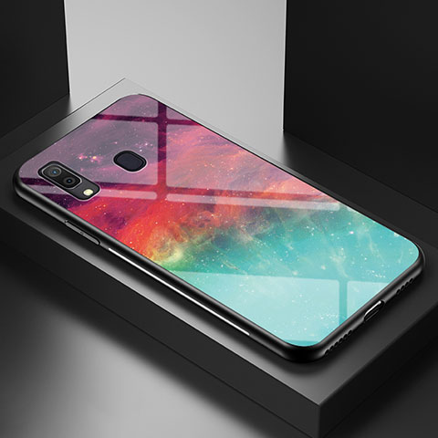 Handyhülle Silikon Hülle Rahmen Schutzhülle Spiegel Modisch Muster LS1 für Samsung Galaxy A30 Rot
