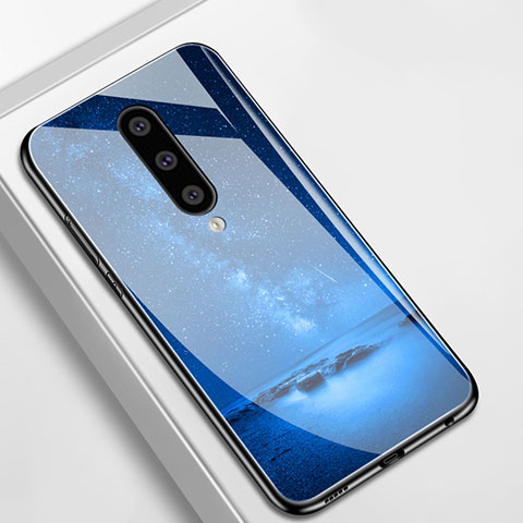 Handyhülle Silikon Hülle Rahmen Schutzhülle Spiegel Modisch Muster M01 für OnePlus 8 Blau