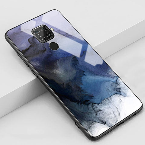 Handyhülle Silikon Hülle Rahmen Schutzhülle Spiegel Modisch Muster S01 für Huawei Mate 30 Lite Blau