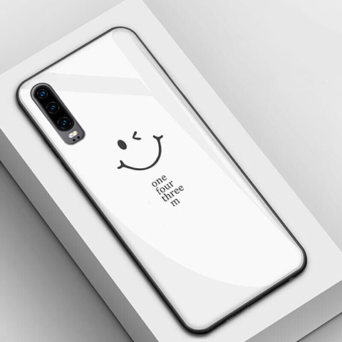 Handyhülle Silikon Hülle Rahmen Schutzhülle Spiegel Modisch Muster S01 für Huawei P30 Weiß