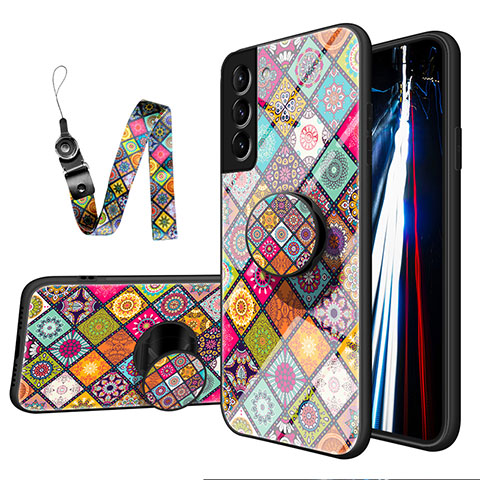 Handyhülle Silikon Hülle Rahmen Schutzhülle Spiegel Modisch Muster S01 für Samsung Galaxy S22 Plus 5G Bunt