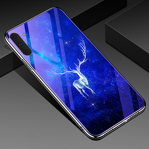 Handyhülle Silikon Hülle Rahmen Schutzhülle Spiegel Modisch Muster S02 für Samsung Galaxy Note 10 5G Blau