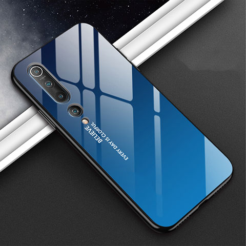 Handyhülle Silikon Hülle Rahmen Schutzhülle Spiegel Modisch Muster S02 für Xiaomi Mi 10 Blau