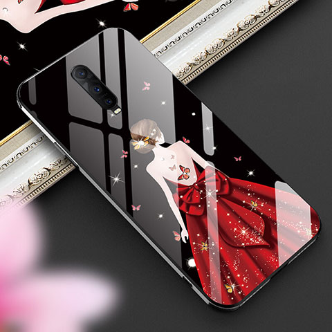 Handyhülle Silikon Hülle Rahmen Schutzhülle Spiegel Motiv Kleid Mädchen für Oppo R17 Pro Rot