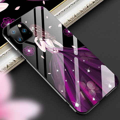 Handyhülle Silikon Hülle Rahmen Schutzhülle Spiegel Motiv Kleid Mädchen M01 für Apple iPhone 11 Pro Max Violett