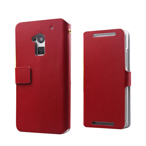 Handytasche Flip Schutzhülle Leder für HTC One Max Rot