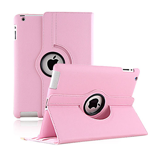 Handytasche Rotierende Schutzhülle Leder für Apple iPad 4 Rosa