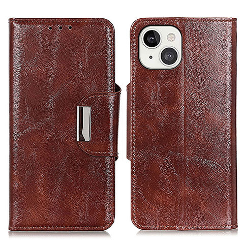 Handytasche Stand Schutzhülle Flip Leder Hülle A01 für Apple iPhone 14 Braun