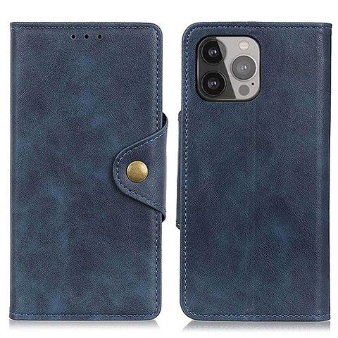 Handytasche Stand Schutzhülle Flip Leder Hülle A05 für Apple iPhone 15 Pro Blau
