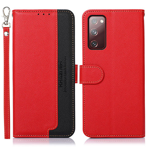 Handytasche Stand Schutzhülle Flip Leder Hülle A09D für Samsung Galaxy S20 Lite 5G Rot