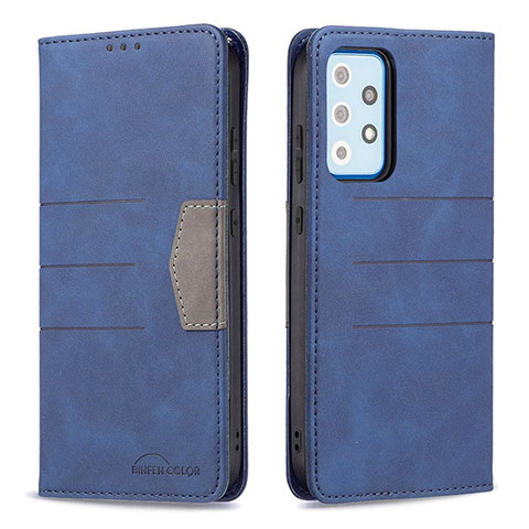 Handytasche Stand Schutzhülle Flip Leder Hülle B01F für Samsung Galaxy A52s 5G Blau