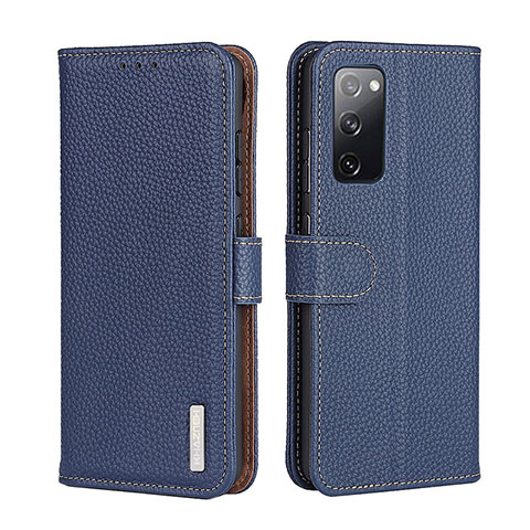 Handytasche Stand Schutzhülle Flip Leder Hülle B01H für Samsung Galaxy A03s Blau