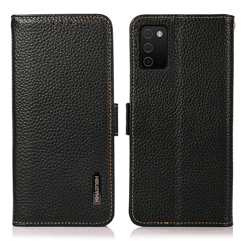 Handytasche Stand Schutzhülle Flip Leder Hülle B03H für Samsung Galaxy A02s Schwarz