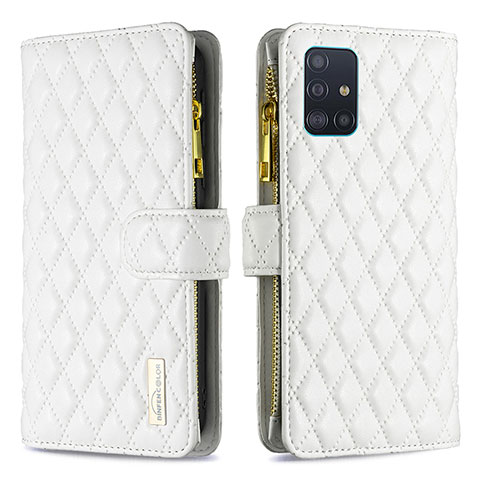 Handytasche Stand Schutzhülle Flip Leder Hülle B12F für Samsung Galaxy M40S Weiß