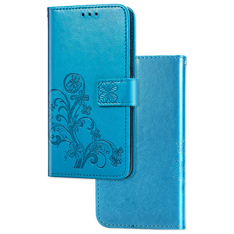 Handytasche Stand Schutzhülle Flip Leder Hülle Blumen für Sony Xperia L3 Blau