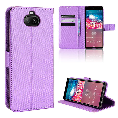 Handytasche Stand Schutzhülle Flip Leder Hülle BY1 für Sony Xperia 8 Lite Violett