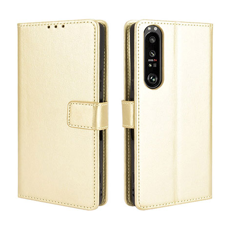 Handytasche Stand Schutzhülle Flip Leder Hülle BY5 für Sony Xperia 1 III Gold