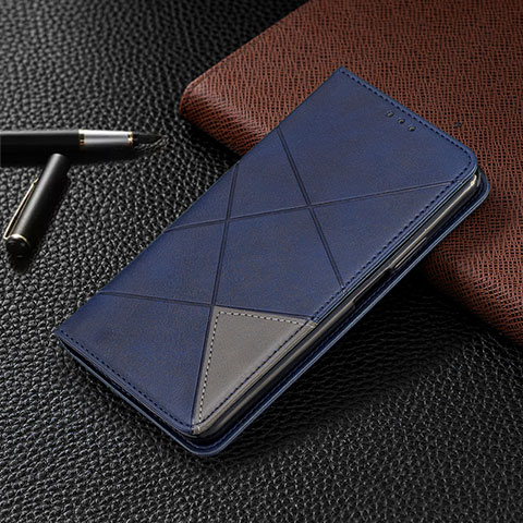 Handytasche Stand Schutzhülle Flip Leder Hülle C02 für Xiaomi Redmi Note 9 Blau