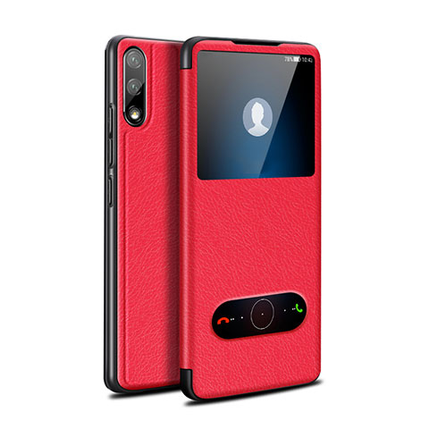 Handytasche Stand Schutzhülle Flip Leder Hülle für Huawei Enjoy 10 Rot