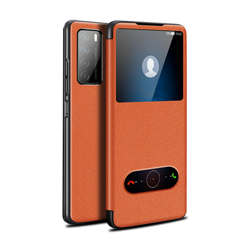 Handytasche Stand Schutzhülle Flip Leder Hülle für Huawei Honor Play4 5G Orange