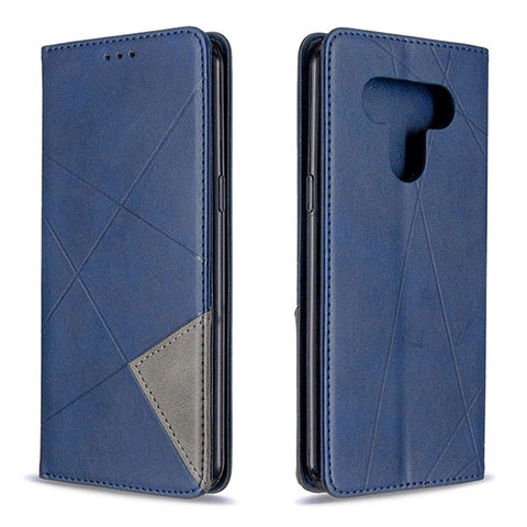 Handytasche Stand Schutzhülle Flip Leder Hülle für LG K51 Blau