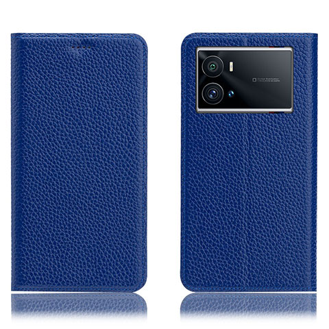 Handytasche Stand Schutzhülle Flip Leder Hülle H02P für Vivo iQOO 9 Pro 5G Blau