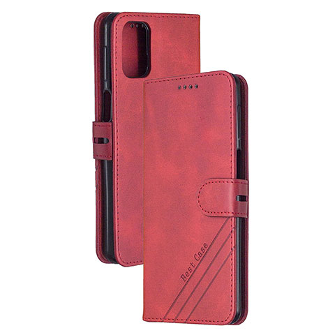 Handytasche Stand Schutzhülle Flip Leder Hülle H02X für Xiaomi Poco M3 Rot