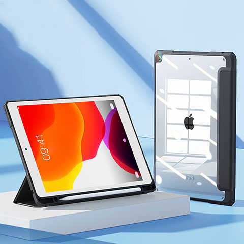 Handytasche Stand Schutzhülle Flip Leder Hülle H05 für Apple iPad 10.2 (2020) Schwarz