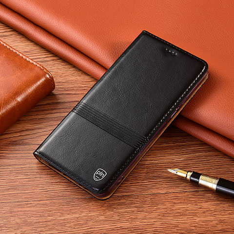 Handytasche Stand Schutzhülle Flip Leder Hülle H05P für Xiaomi Redmi Note 9 Schwarz