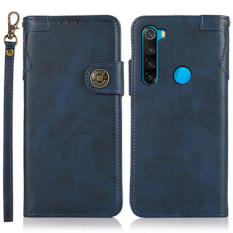 Handytasche Stand Schutzhülle Flip Leder Hülle K09Z für Xiaomi Redmi Note 8 (2021) Blau