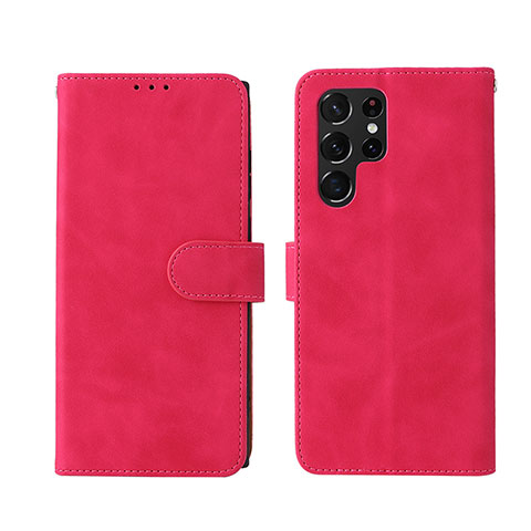 Handytasche Stand Schutzhülle Flip Leder Hülle L01Z für Samsung Galaxy S21 Ultra 5G Pink