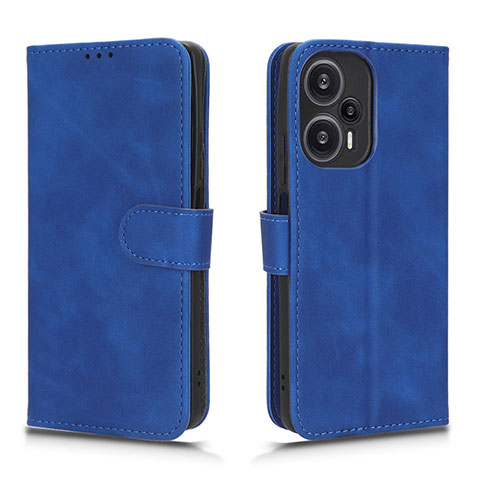 Handytasche Stand Schutzhülle Flip Leder Hülle L01Z für Xiaomi Poco F5 5G Blau
