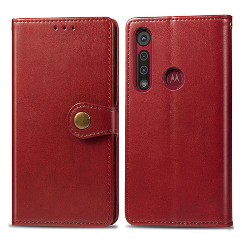 Handytasche Stand Schutzhülle Flip Leder Hülle L02 für Motorola Moto G8 Play Rot