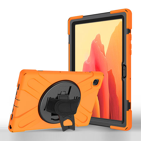 Handytasche Stand Schutzhülle Flip Leder Hülle L02 für Samsung Galaxy Tab A7 4G 10.4 SM-T505 Orange