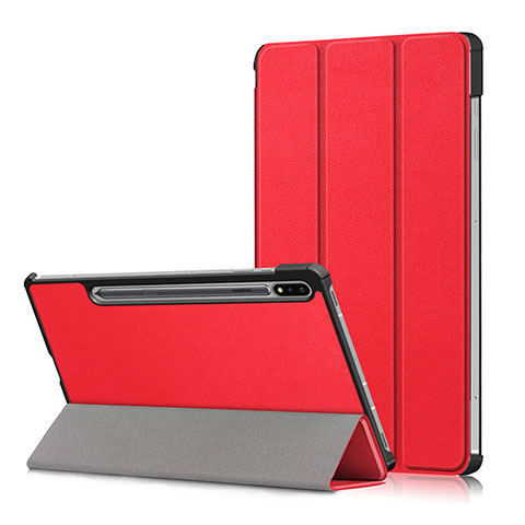 Handytasche Stand Schutzhülle Flip Leder Hülle L02 für Samsung Galaxy Tab S7 Plus 12.4 Wi-Fi SM-T970 Rot