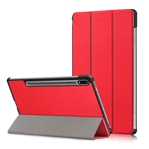 Handytasche Stand Schutzhülle Flip Leder Hülle L02 für Samsung Galaxy Tab S7 Plus 5G 12.4 SM-T976 Rot