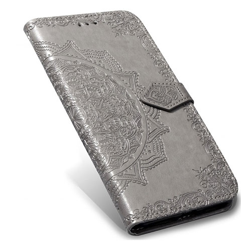 Handytasche Stand Schutzhülle Flip Leder Hülle L02 für Xiaomi Mi Note 10 Lite Grau