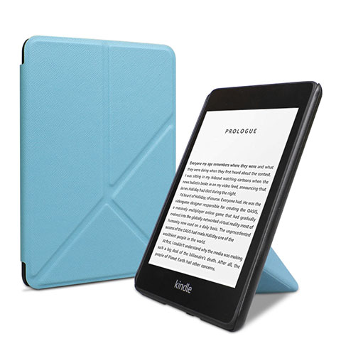 Handytasche Stand Schutzhülle Flip Leder Hülle L03 für Amazon Kindle 6 inch Hellblau