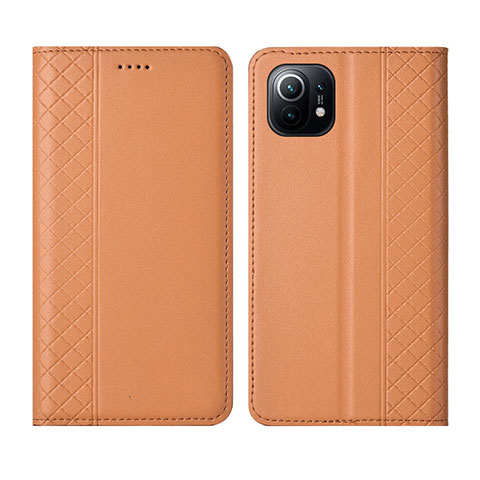 Handytasche Stand Schutzhülle Flip Leder Hülle L03 für Xiaomi Mi 11 5G Orange