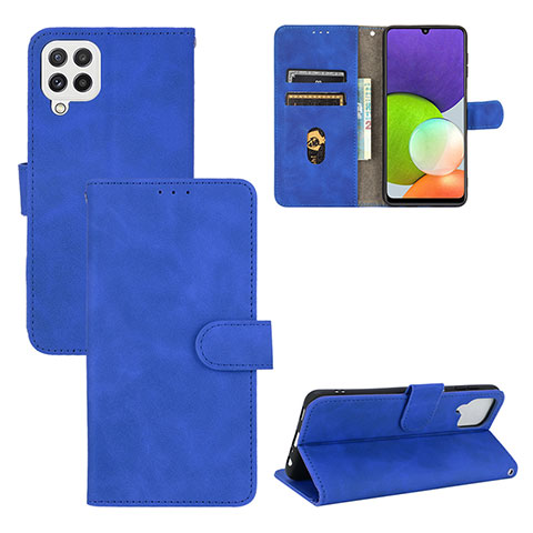 Handytasche Stand Schutzhülle Flip Leder Hülle L03Z für Samsung Galaxy A22 4G Blau