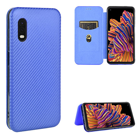 Handytasche Stand Schutzhülle Flip Leder Hülle L04Z für Samsung Galaxy XCover Pro Blau