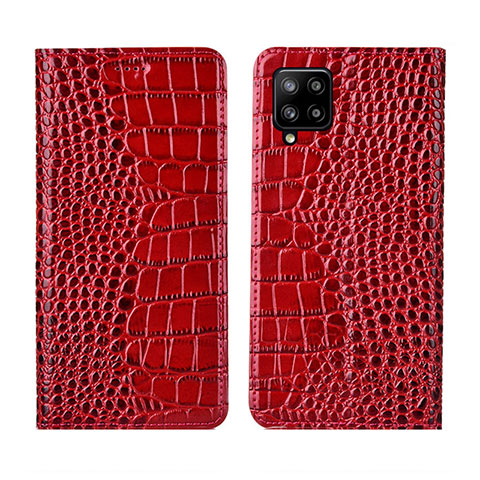 Handytasche Stand Schutzhülle Flip Leder Hülle L05 für Samsung Galaxy A42 5G Rot